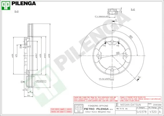 V320 PILENGA Тормозной диск (фото 1)