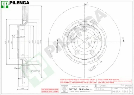 V395 PILENGA Тормозной диск (фото 1)