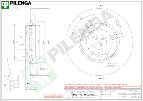 V798 PILENGA Тормозной диск (фото 1)