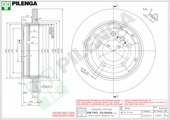 V801 PILENGA Тормозной диск (фото 1)