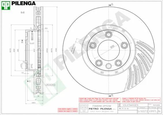 V997L PILENGA Тормозной диск (фото 1)