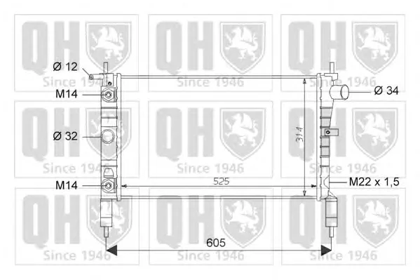 QER1679 QUINTON HAZELL Радиатор охлаждения двигателя (фото 1)