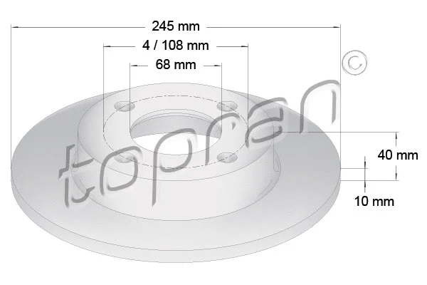 107 089 TOPRAN Тормозной диск (фото 1)