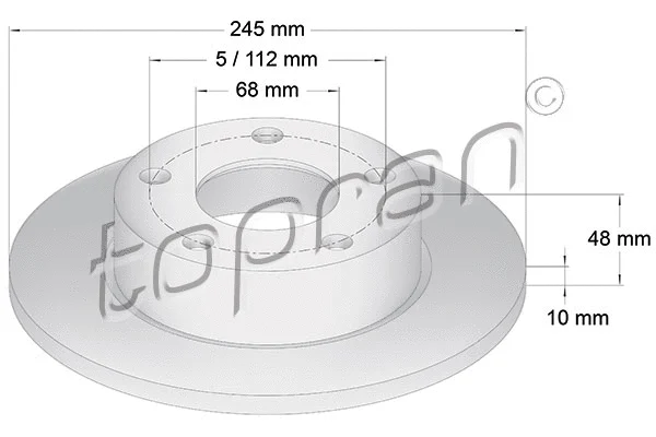 109 525 TOPRAN Тормозной диск (фото 1)