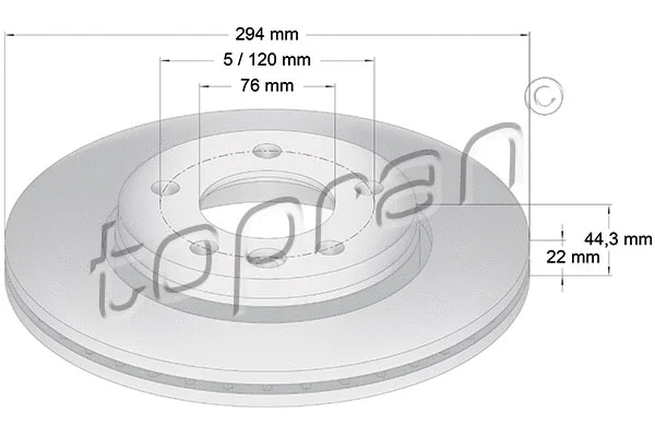110 416 TOPRAN Тормозной диск (фото 1)