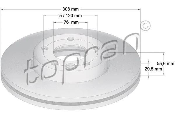 110 428 TOPRAN Тормозной диск (фото 1)