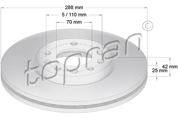 205 521 TOPRAN Тормозной диск (фото 1)