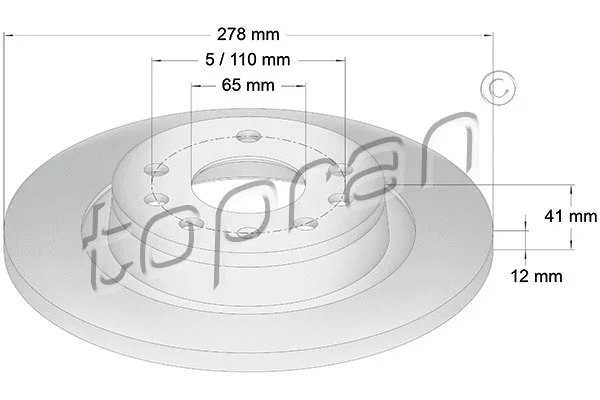 206 506 TOPRAN Тормозной диск (фото 1)