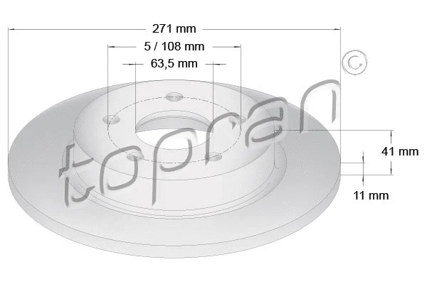304 250 TOPRAN Тормозной диск (фото 1)