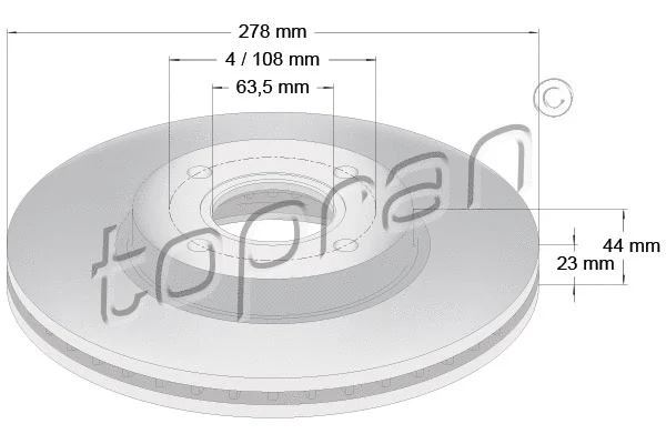 304 458 TOPRAN Тормозной диск (фото 1)