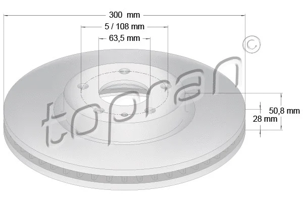 304 854 TOPRAN Тормозной диск (фото 1)