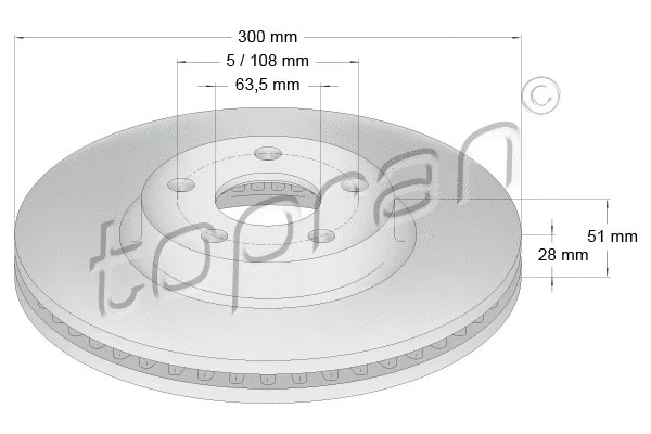 304 952 TOPRAN Тормозной диск (фото 1)