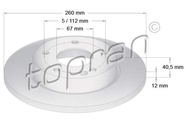400 848 TOPRAN Тормозной диск (фото 1)