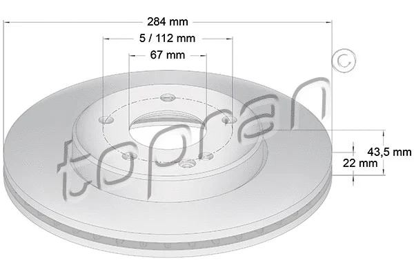 400 853 TOPRAN Тормозной диск (фото 1)