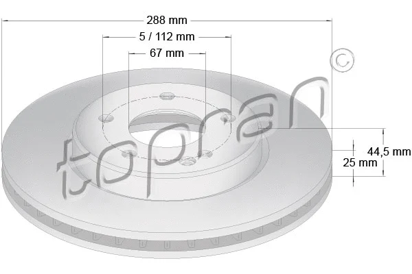 401 384 TOPRAN Тормозной диск (фото 1)