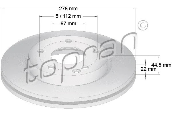 401 401 TOPRAN Тормозной диск (фото 1)