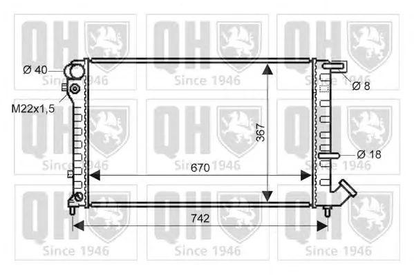 QER1804 QUINTON HAZELL Радиатор охлаждения двигателя (фото 1)
