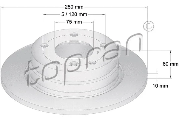 500 564 TOPRAN Тормозной диск (фото 1)