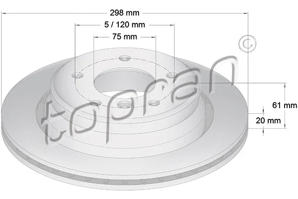500 575 TOPRAN Тормозной диск (фото 1)
