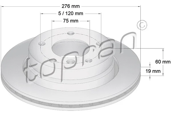 500 577 TOPRAN Тормозной диск (фото 1)