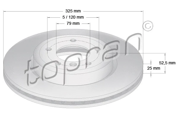 500 579 TOPRAN Тормозной диск (фото 1)