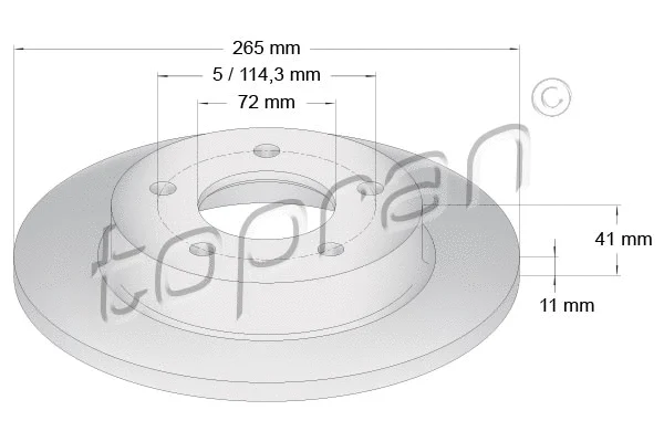 600 770 TOPRAN Тормозной диск (фото 1)