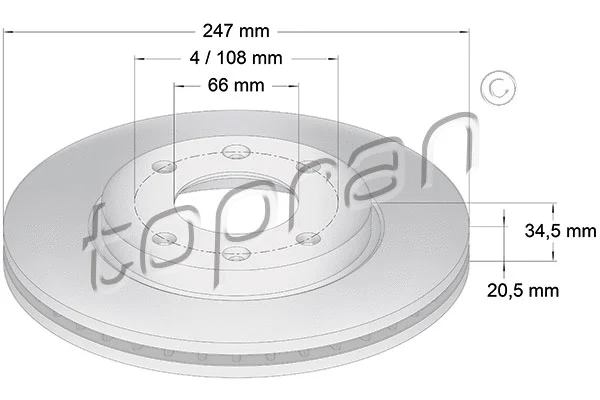 720 240 TOPRAN Тормозной диск (фото 1)