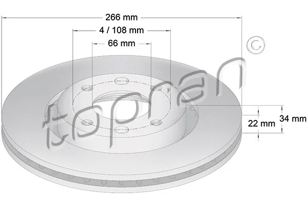 720 247 TOPRAN Тормозной диск (фото 1)