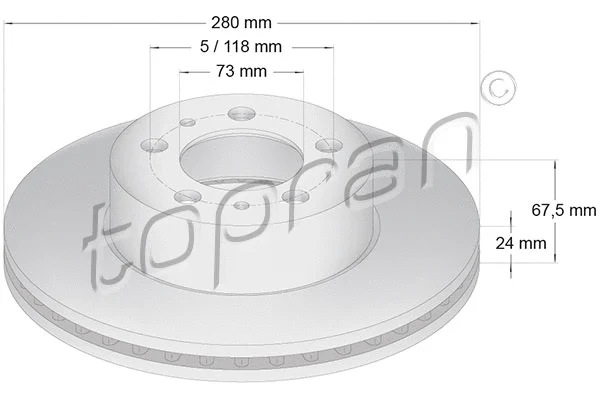 722 454 TOPRAN Тормозной диск (фото 1)