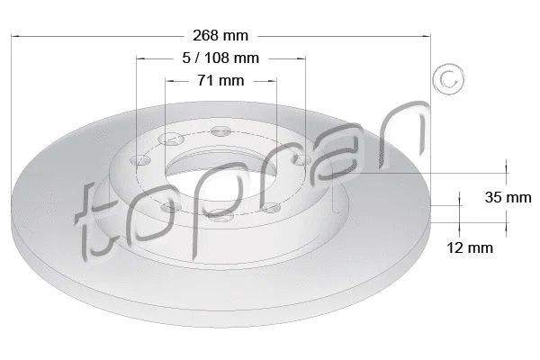 723 881 TOPRAN Тормозной диск (фото 1)