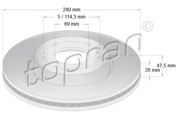 820 603 TOPRAN Тормозной диск (фото 1)