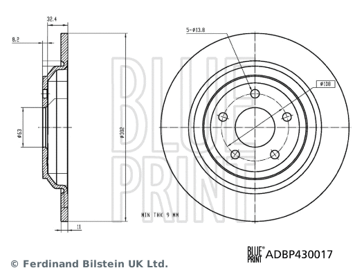 ADBP430017 BLUE PRINT Тормозной диск (фото 3)