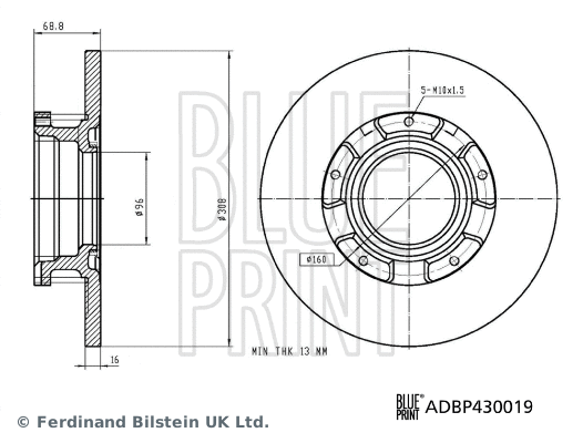 ADBP430019 BLUE PRINT Тормозной диск (фото 3)