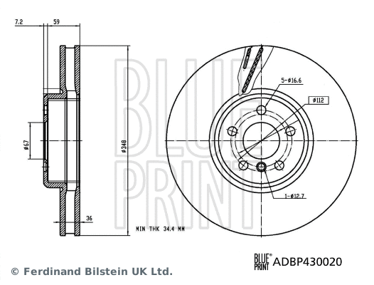 ADBP430020 BLUE PRINT Тормозной диск (фото 3)