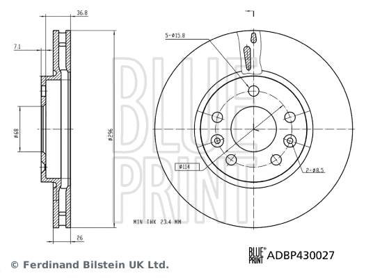 ADBP430027 BLUE PRINT Тормозной диск (фото 3)