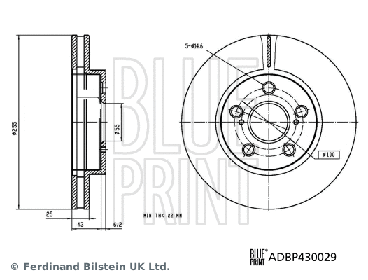 ADBP430029 BLUE PRINT Тормозной диск (фото 3)