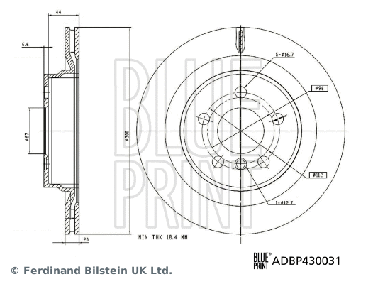 ADBP430031 BLUE PRINT Тормозной диск (фото 3)