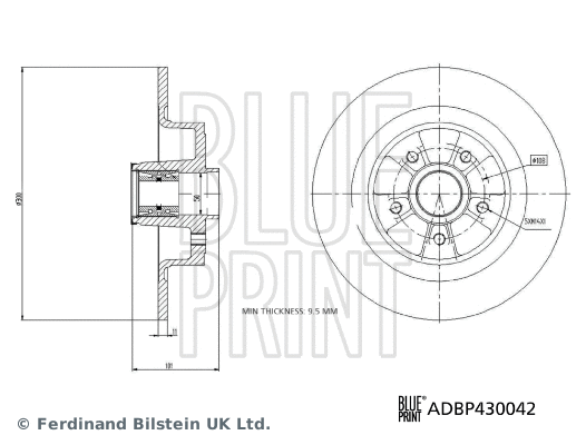 ADBP430042 BLUE PRINT Тормозной диск (фото 3)