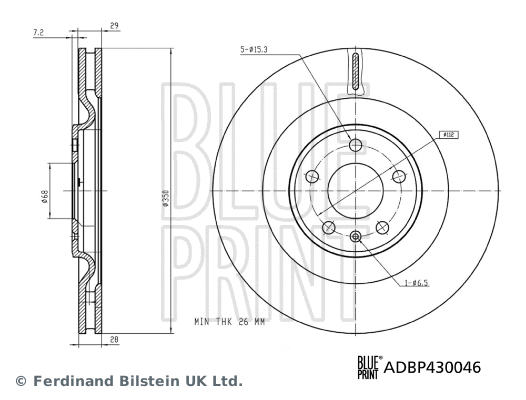 ADBP430046 BLUE PRINT Тормозной диск (фото 3)