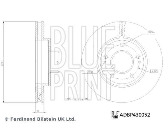 ADBP430052 BLUE PRINT Тормозной диск (фото 1)