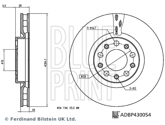 ADBP430054 BLUE PRINT Тормозной диск (фото 1)