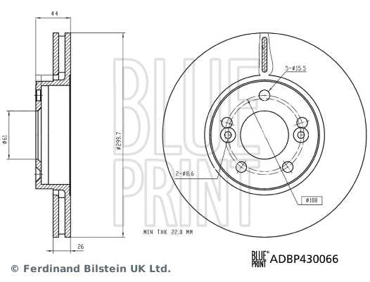 ADBP430066 BLUE PRINT Тормозной диск (фото 1)