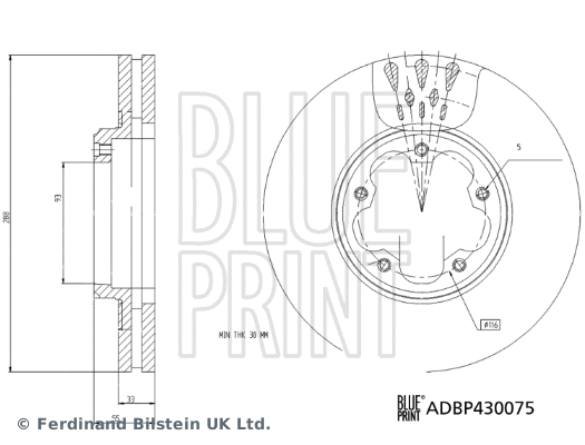 ADBP430075 BLUE PRINT Тормозной диск (фото 3)