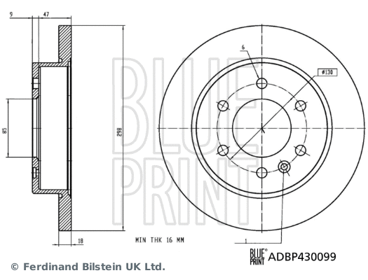 ADBP430099 BLUE PRINT Тормозной диск (фото 3)