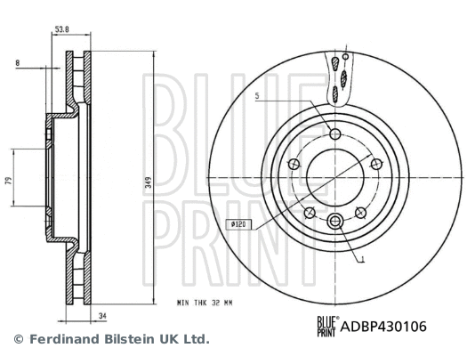 ADBP430106 BLUE PRINT Тормозной диск (фото 3)