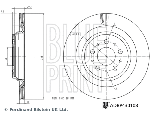 ADBP430108 BLUE PRINT Тормозной диск (фото 1)