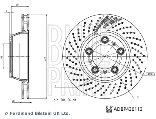 ADBP430113 BLUE PRINT Тормозной диск (фото 3)