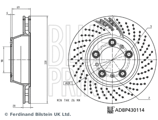 ADBP430114 BLUE PRINT Тормозной диск (фото 1)