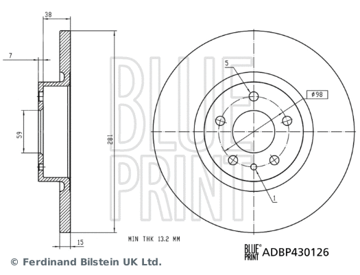 ADBP430126 BLUE PRINT Тормозной диск (фото 1)