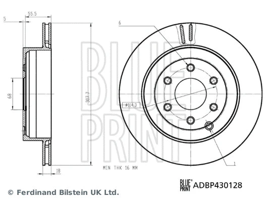 ADBP430128 BLUE PRINT Тормозной диск (фото 1)